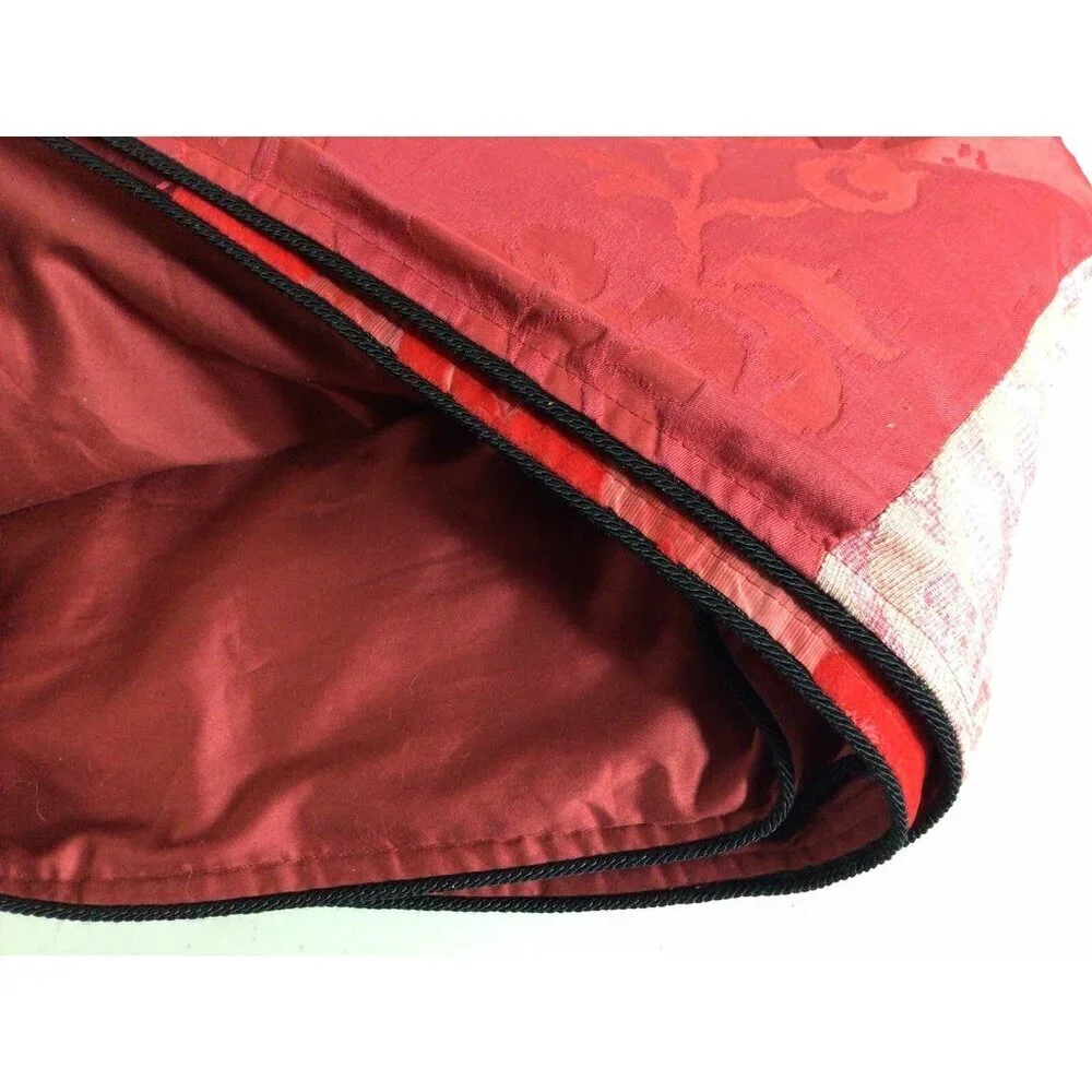 Damask Red Sateen Queen Size Quilt Gorgeous Fabric